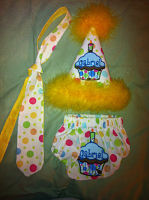 3 Piece 1st Birthday Set *tie*diapercover*hat